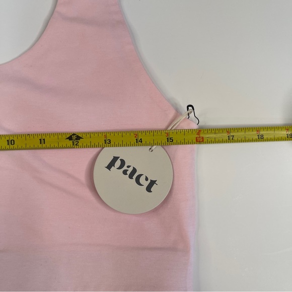 Pact Organic Cotton Double Scoop Longline Bra Pink Size Large NWT - Picture 5 of 5